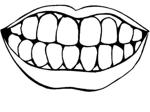 Picture of Healthty Teeth in Dental Health Coloring Page | Color Luna