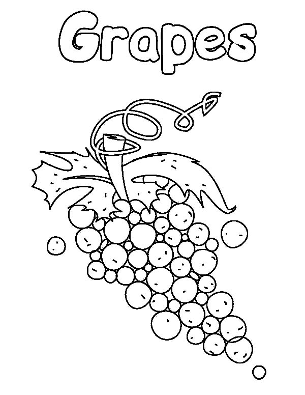 Letter G for Grapes Coloring Pages | Color Luna
