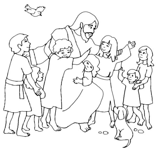 Coloring Pictures Of Jesus And The Children 1